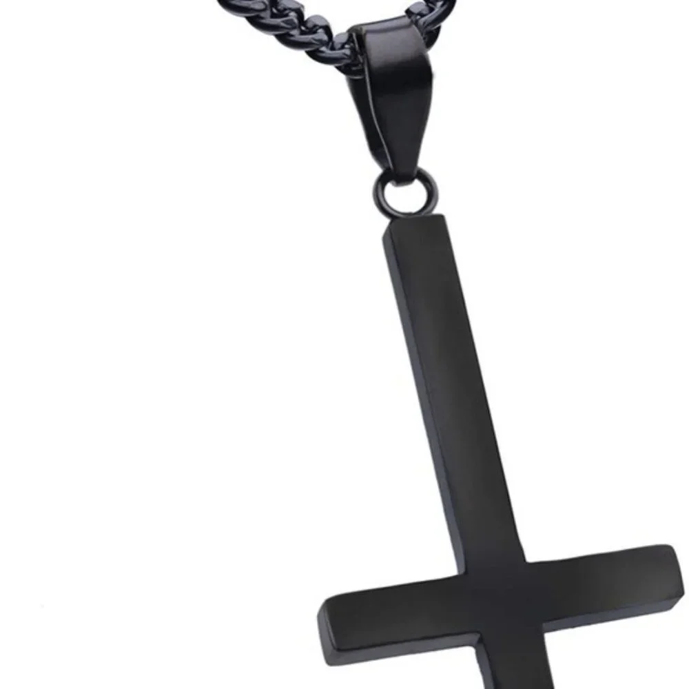 Satanic Stainless Steel Cross Necklace